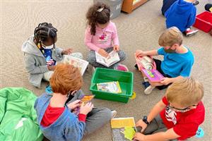 First graders reading