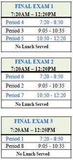 2015-2016 Final Exam Schedule 
