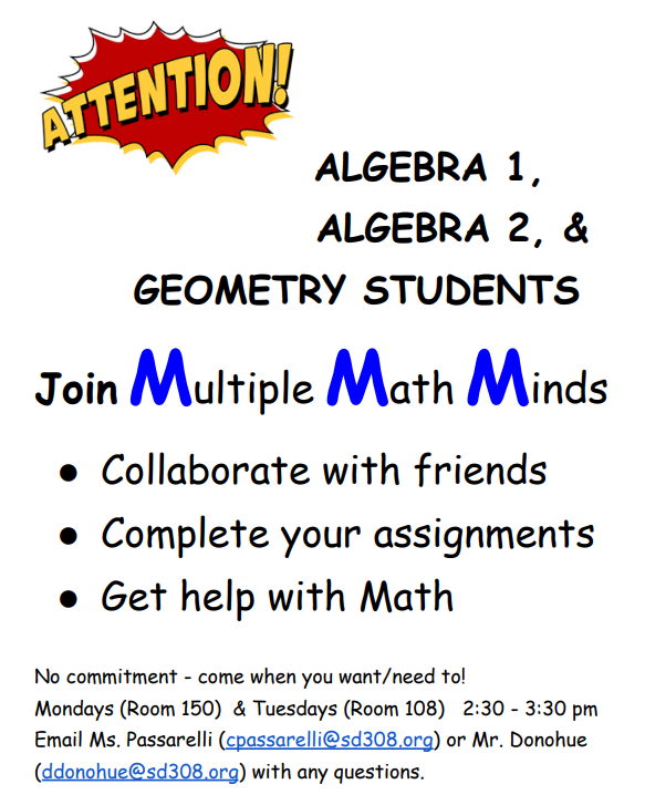 December Math Students of the Month