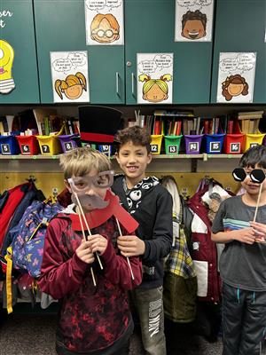 Students in Mrs. Jordan's class at the winter party