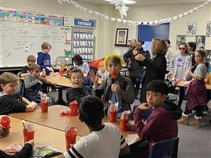 Mrs. Stortz's class at the winter party