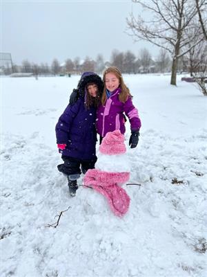 Making snowmen at recess