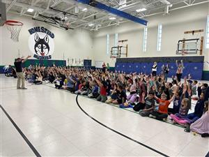 Students at the super u assembly