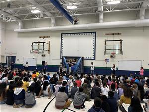 Students at the super u assembly