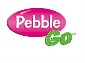 Pebble Go with Pink Circle and Green letters