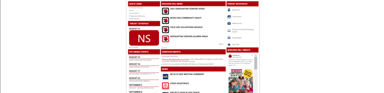 Boulder Hill site with District News displayed