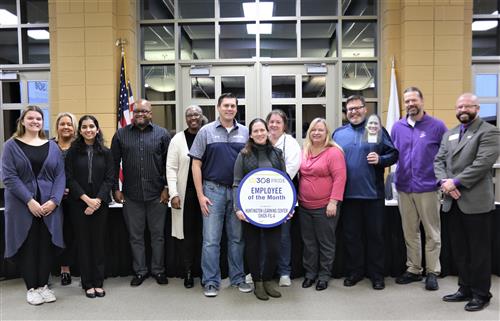 Employees of the Month (January), co-sponsored by Chick-fil-A and Huntington Learning Center, BOE, Dr. Sparlin, Administrator