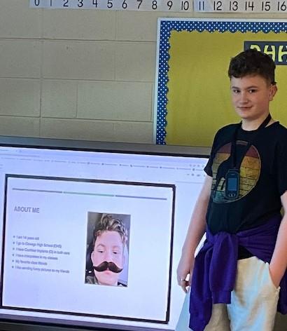 Deaf Student giving presentation