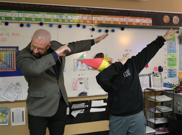 Dr. Sparlin and Ugly Sweater Drawing winner