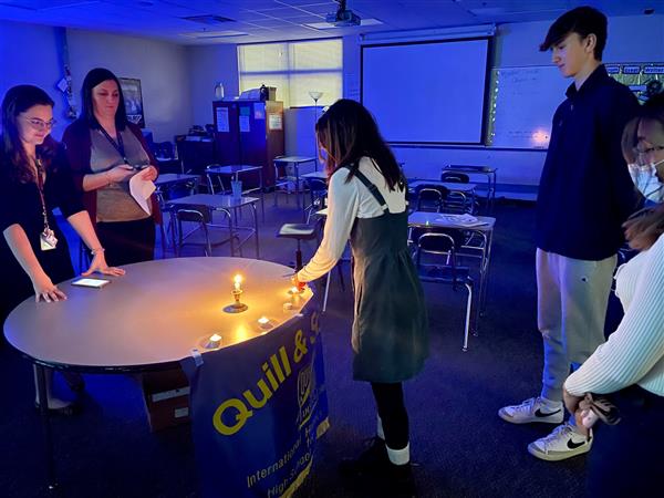 Students were inducted into the OHS William Nunamaker Quill & Scroll Society on Tuesday, May 3, 2022.  Students lit candles to demonstrate their dedication to the light of truth.