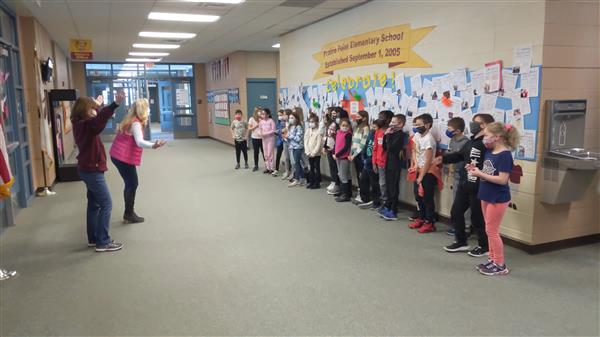 Mrs. Dhuse's 3rd grade class singing Happy Birthday to Mrs. Holpuch