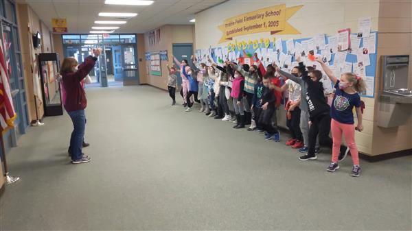 Mrs. Dhuse's 3rd grade class singing Happy Birthday to Mrs. Holpuch
