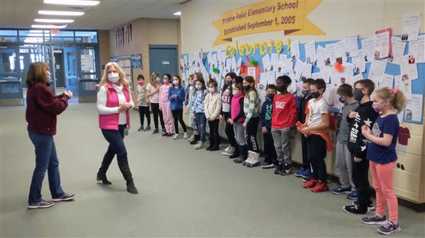 Mrs. Dhuse's 3rd grade class singing Happy Birthday to Mrs. Holpuch