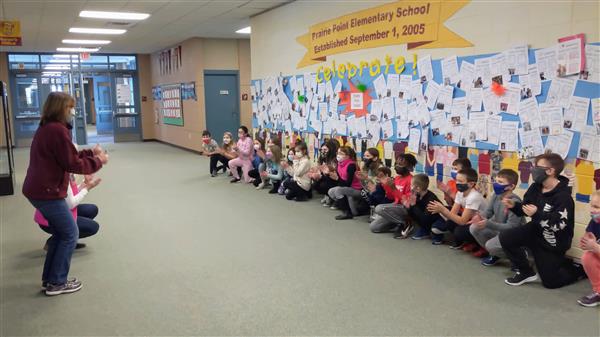 Mrs. Dhuse's 3rd grade class singing Happy Birthday to Mrs. Holpuch