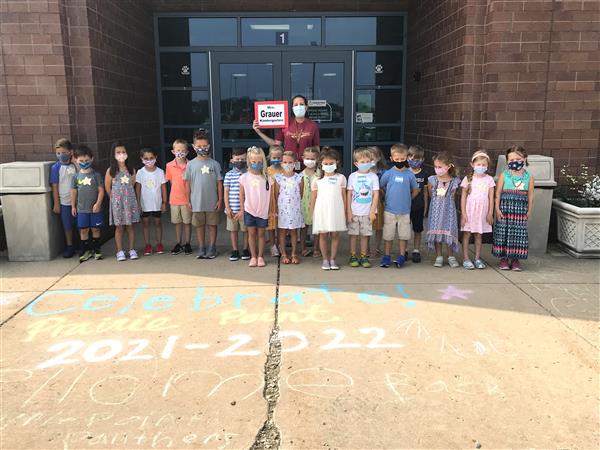 Mrs. Grauer's kindergarten class - 1st Day of Kindergarten!
