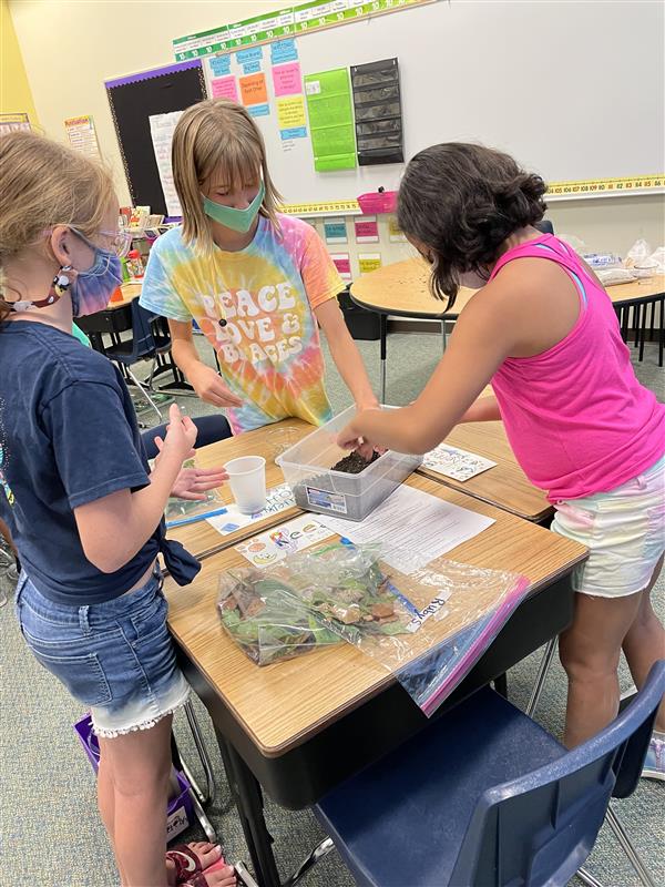 Miss Haupt's 5th graders creating terrariums for Science! 