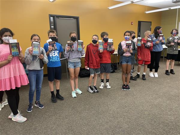 There was a long line of students waiting to get their book signed