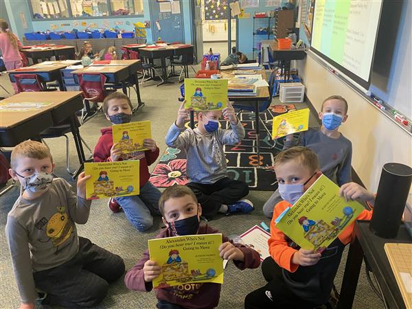 Reading our text collection in Mrs. Sommerfeld's class