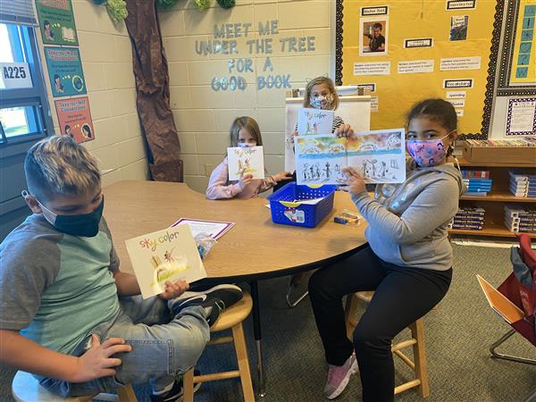 Reading our text collection in Mrs. Sommerfeld's class
