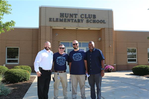 Dr. Sparlin and Eugene Gates with Hunt Club Administrators