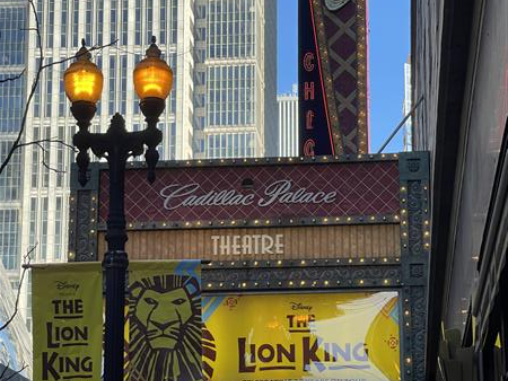 Marquee Sign of the Lion King in Chicago