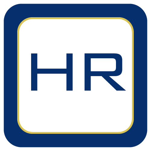  letters H and R inside square