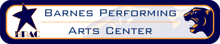 BPAC Barnes Performing Arts Center Header with Panthers and Stars 
