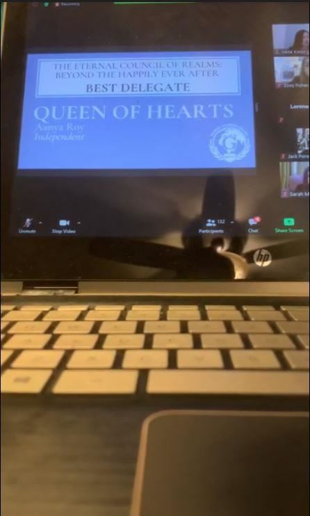 Aanya Being Announced best delegate 