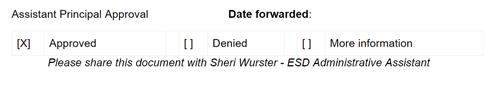 AP Approval Table with Approved Denied, or More info 