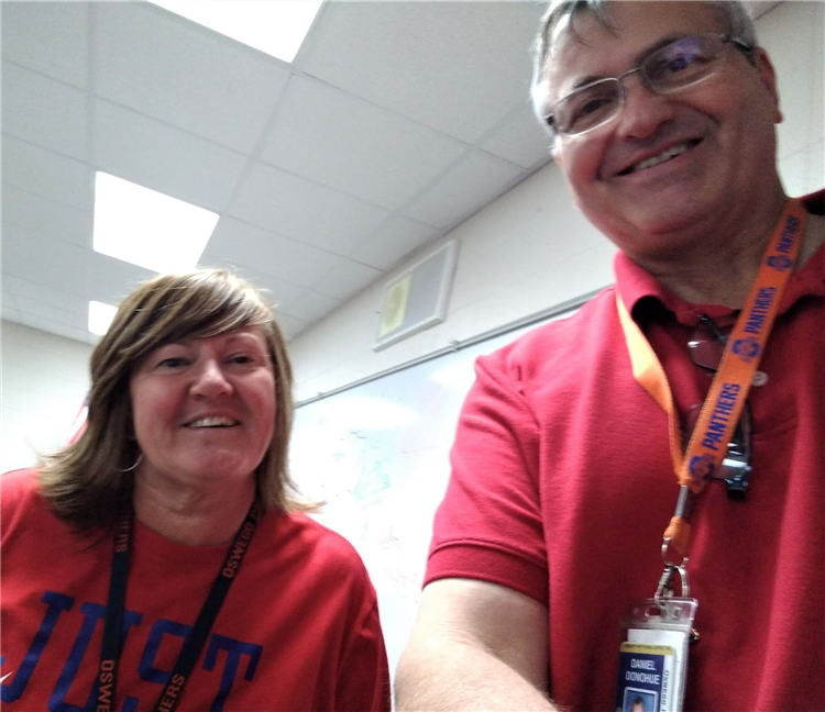 Erin Wilczewski and Dan Donohue from OHS go RED