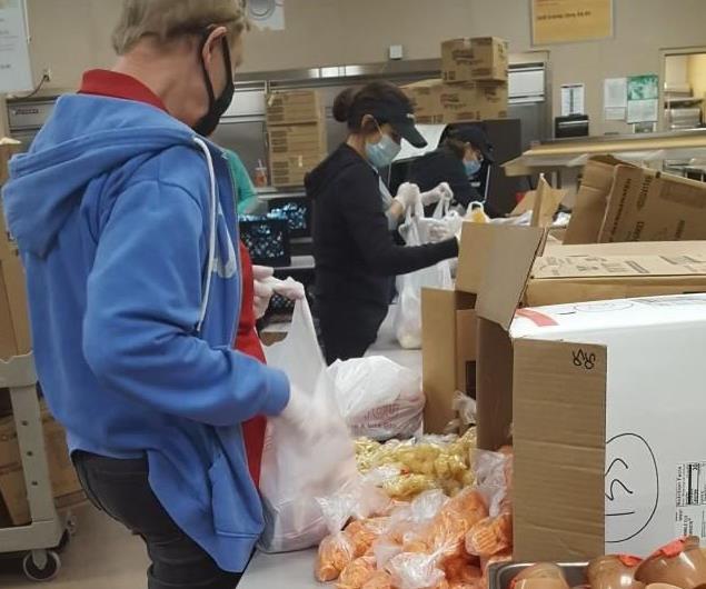 OE Staff prepping food.