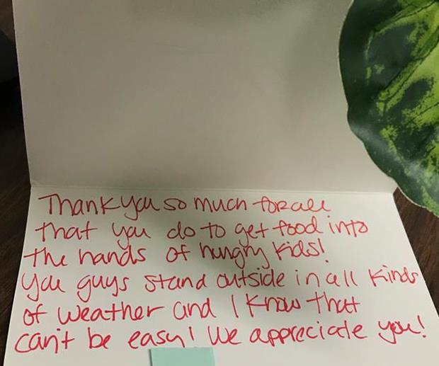 Thank you note from a parent